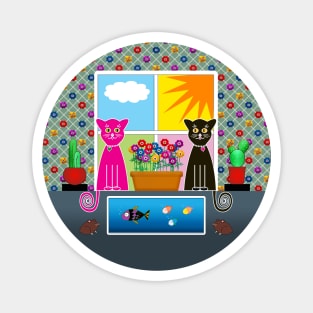 Folk Art Cats Magnet